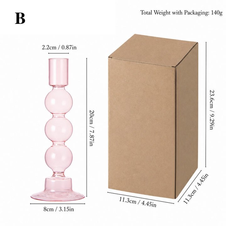 Colored Glass Candle Holder – Nordic Bubble Candlestick