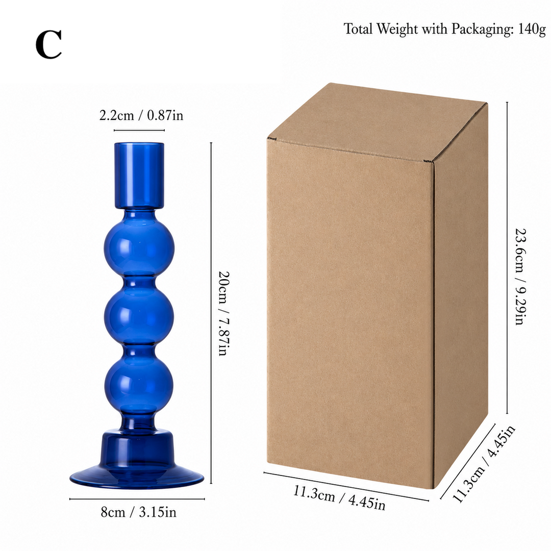 Colored Glass Candle Holder – Nordic Bubble Candlestick