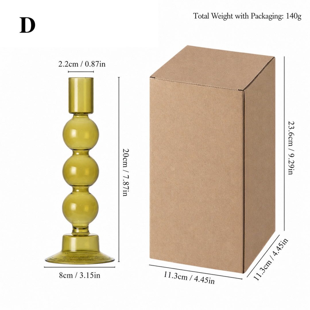 Colored Glass Candle Holder – Nordic Bubble Candlestick
