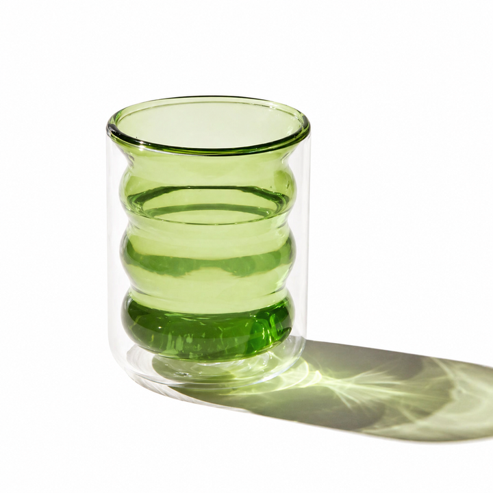 Colored Double Layer Glass Cup