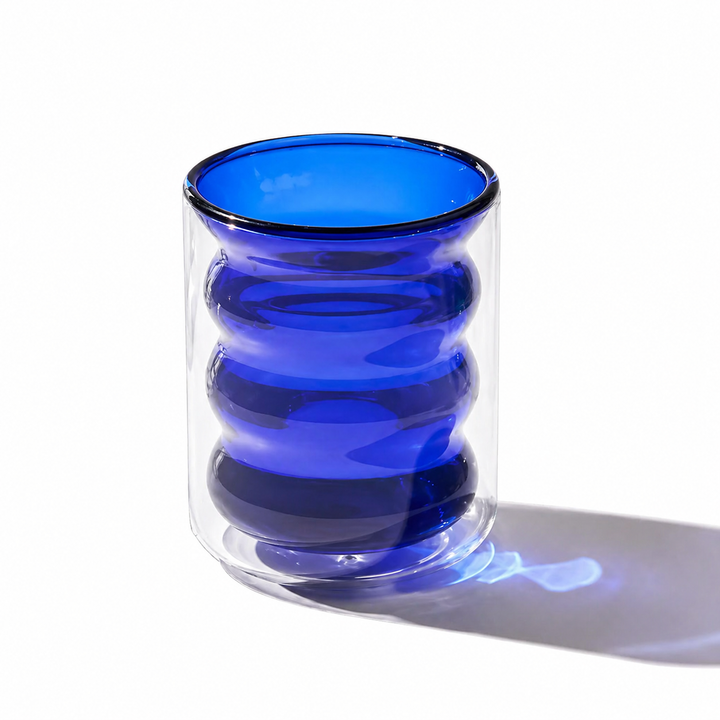 Colored Double Layer Glass Cup