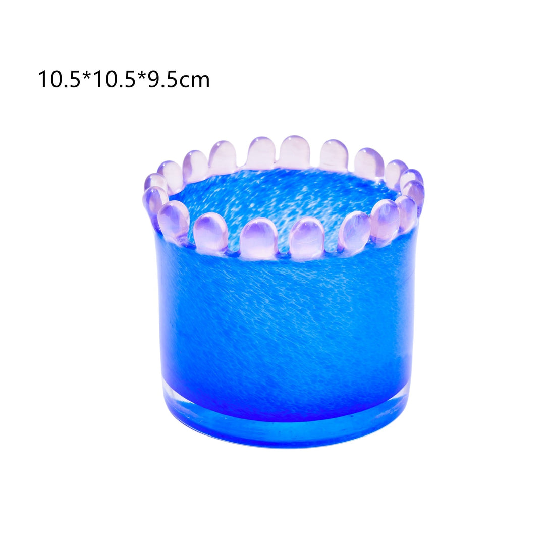 Colored Scalloped-Edge Glass Storage Box | Container