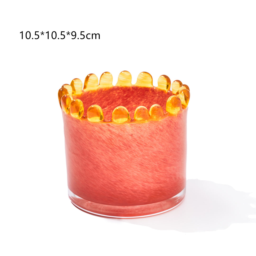 Colored Scalloped-Edge Glass Storage Box | Container