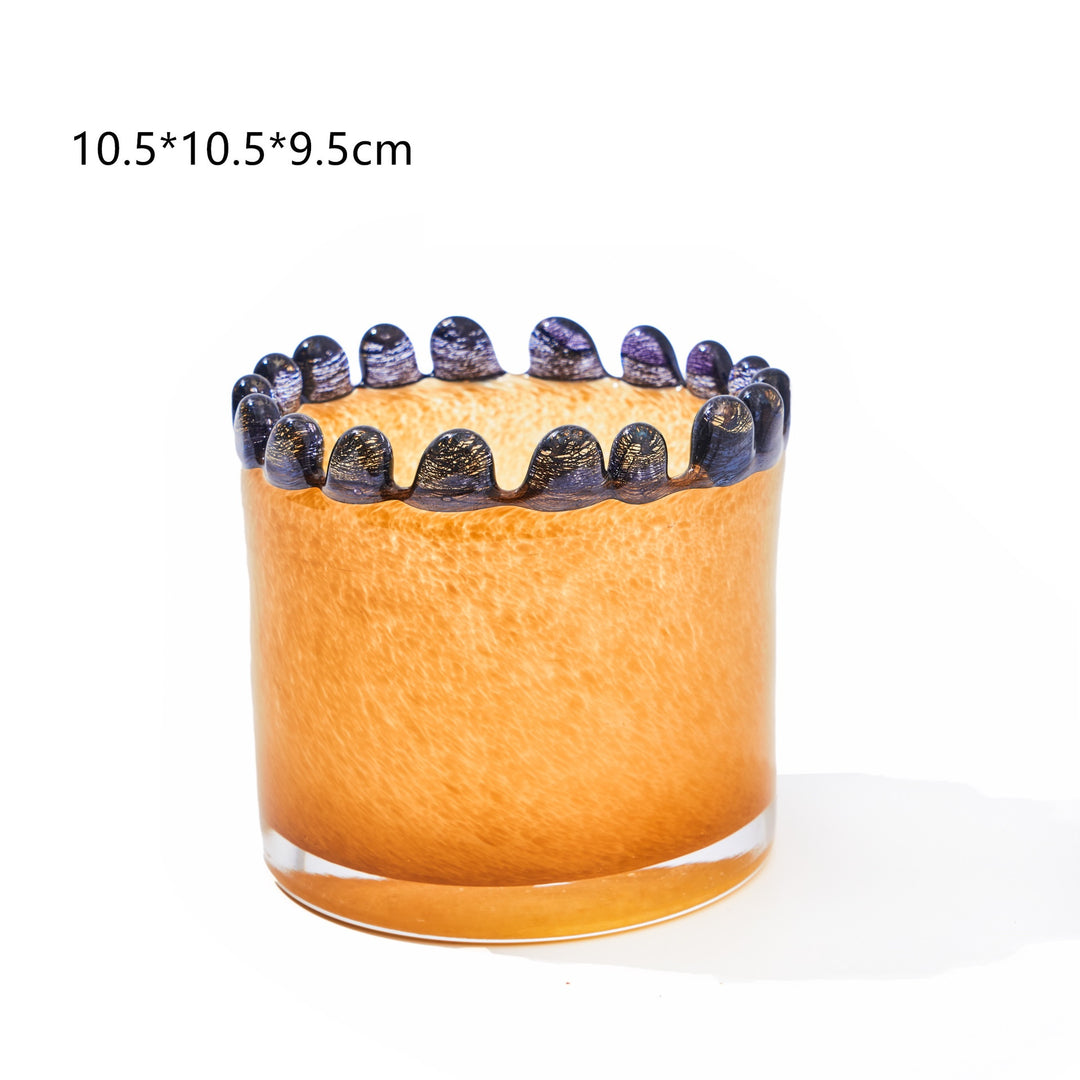 Colored Scalloped-Edge Glass Storage Box | Container