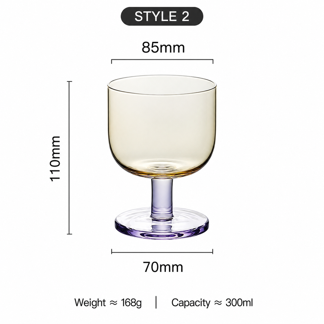 Colorful Crystal Glass Goblet Juice Cup Wine Glass
