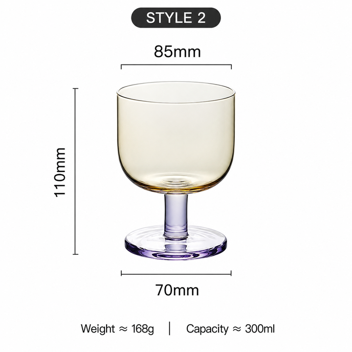 Colorful Crystal Glass Goblet Juice Cup Wine Glass