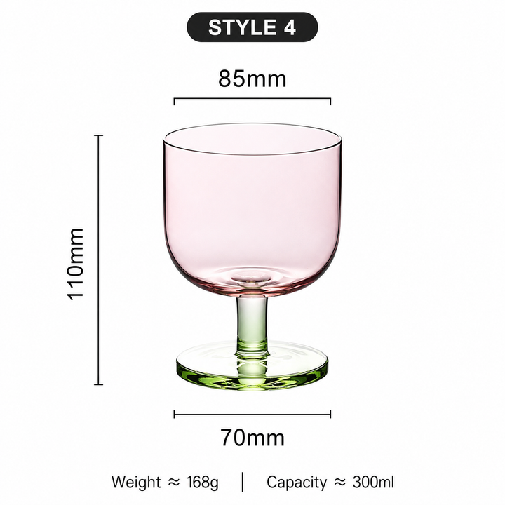 Colorful Crystal Glass Goblet Juice Cup Wine Glass