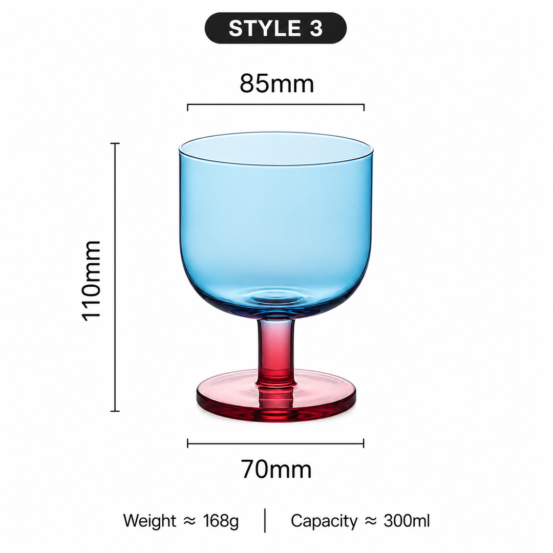 Colorful Crystal Glass Goblet Juice Cup Wine Glass