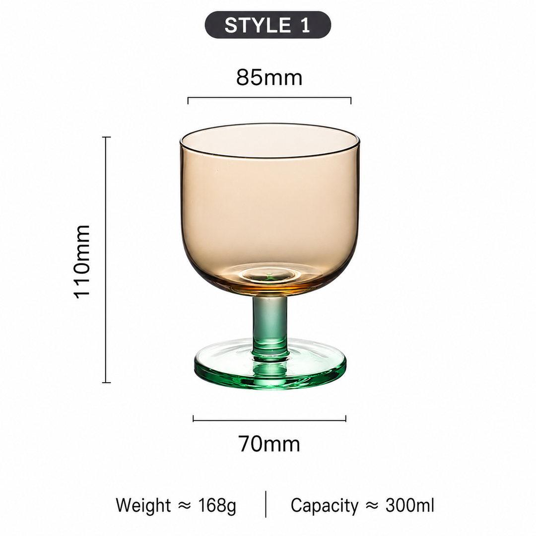 Colorful Crystal Glass Goblet Juice Cup Wine Glass