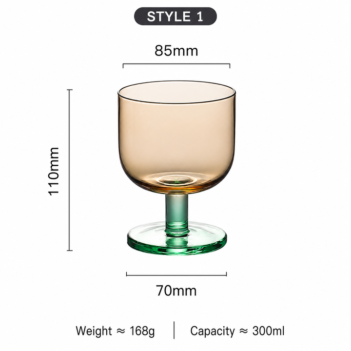 Colorful Crystal Glass Goblet Juice Cup Wine Glass