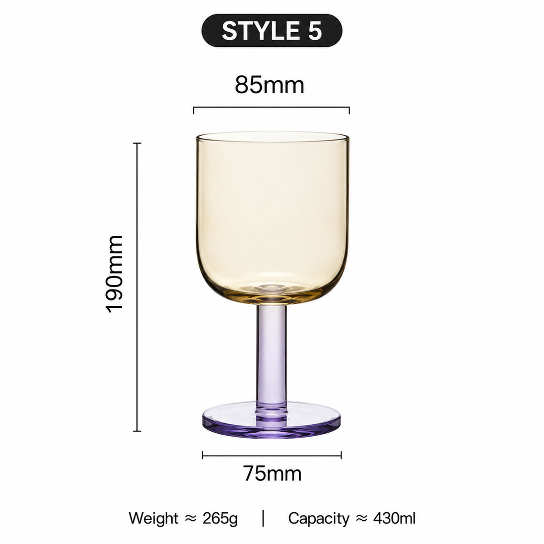 Colorful Crystal Glass Goblet Juice Cup Wine Glass