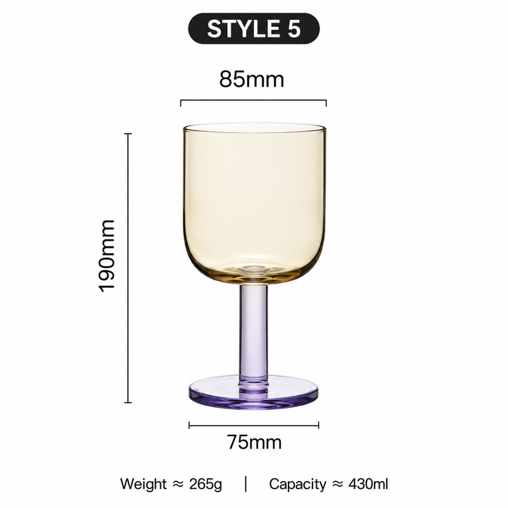 Colorful Crystal Glass Goblet Juice Cup Wine Glass