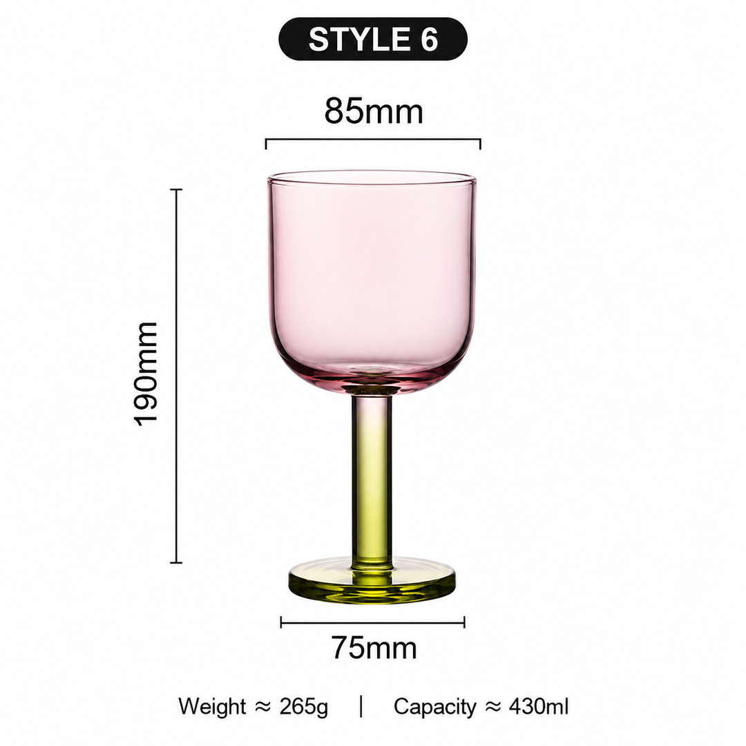 Colorful Crystal Glass Goblet Juice Cup Wine Glass