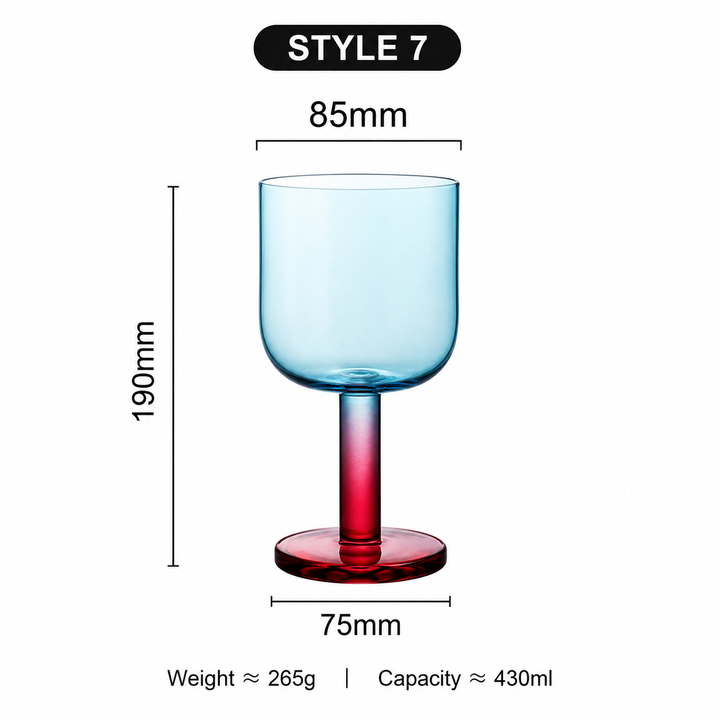 Colorful Crystal Glass Goblet Juice Cup Wine Glass