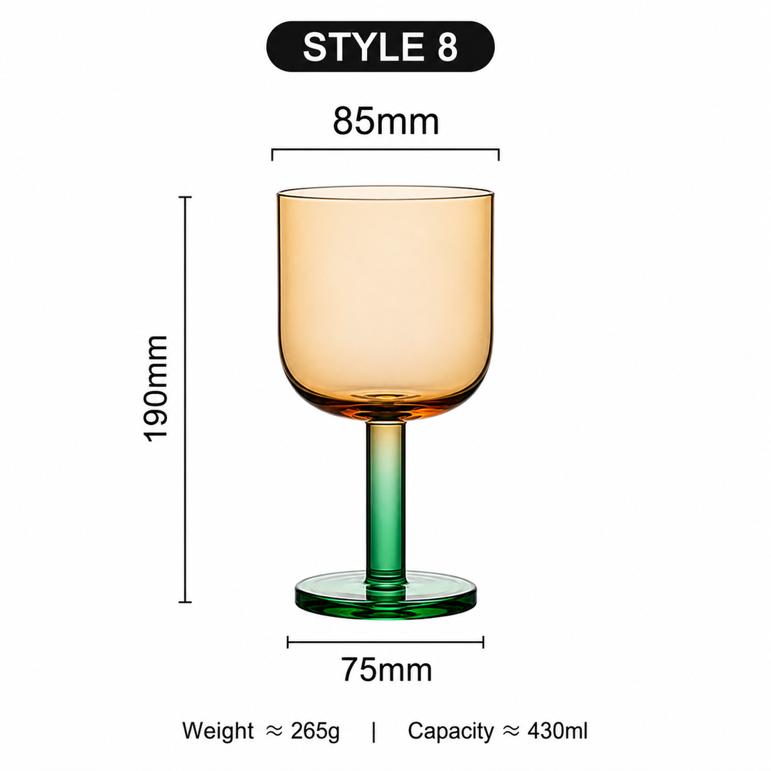 Colorful Crystal Glass Goblet Juice Cup Wine Glass