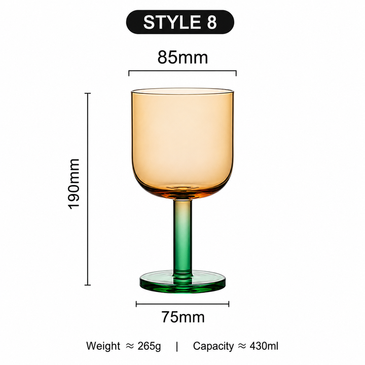 Colorful Crystal Glass Goblet Juice Cup Wine Glass
