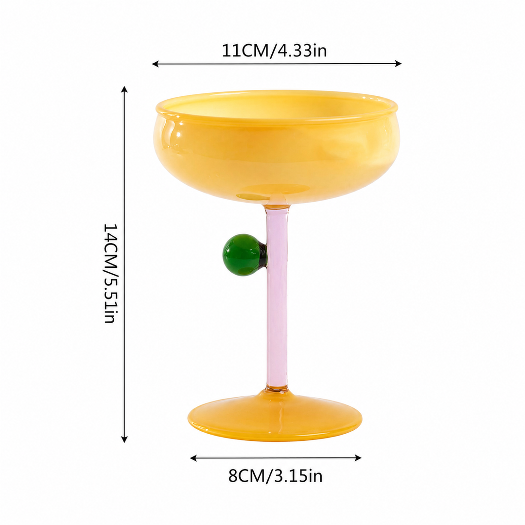 Colorful Glass Coupe Cocktail Glass Nordic Style Cup