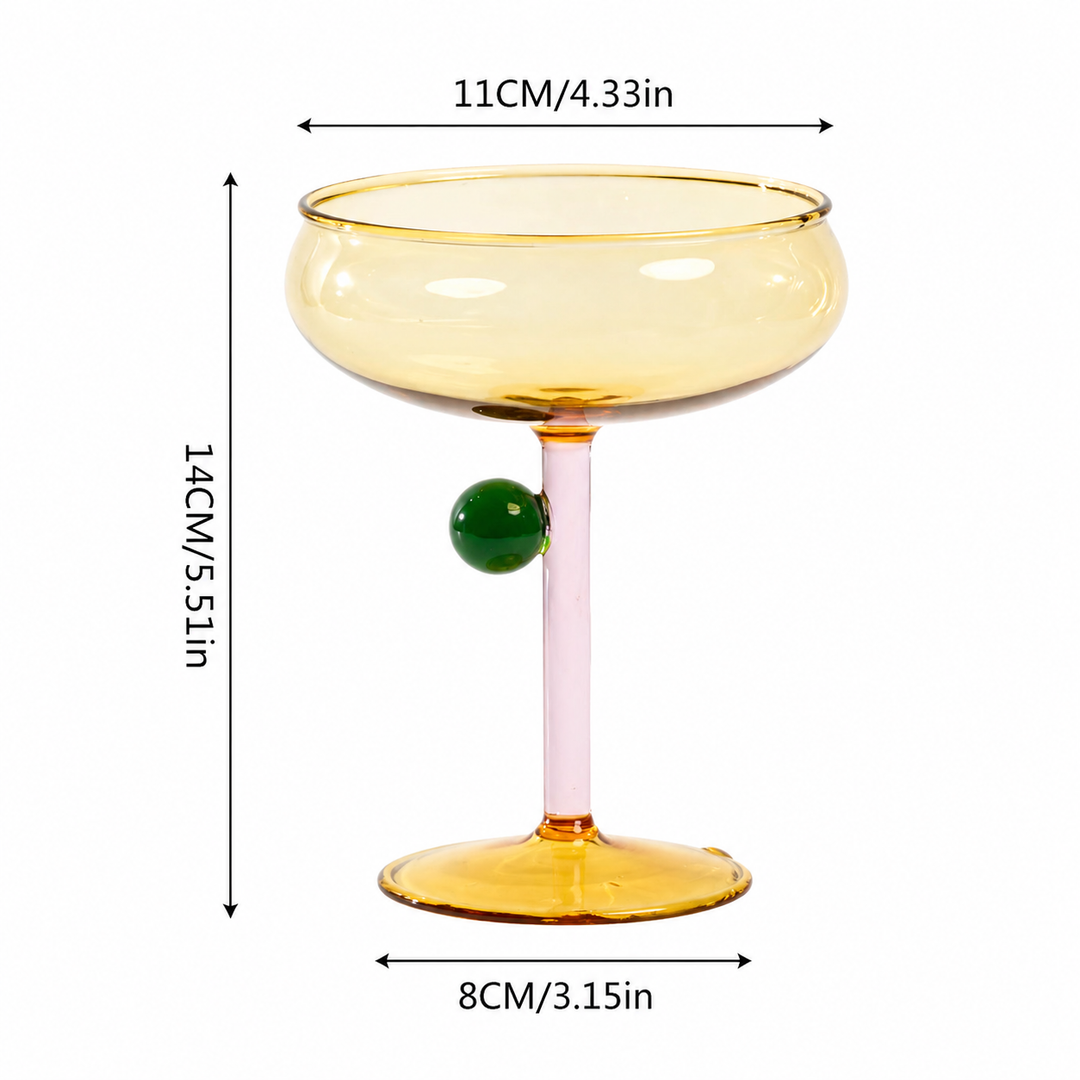 Colorful Glass Coupe Cocktail Glass Nordic Style Cup