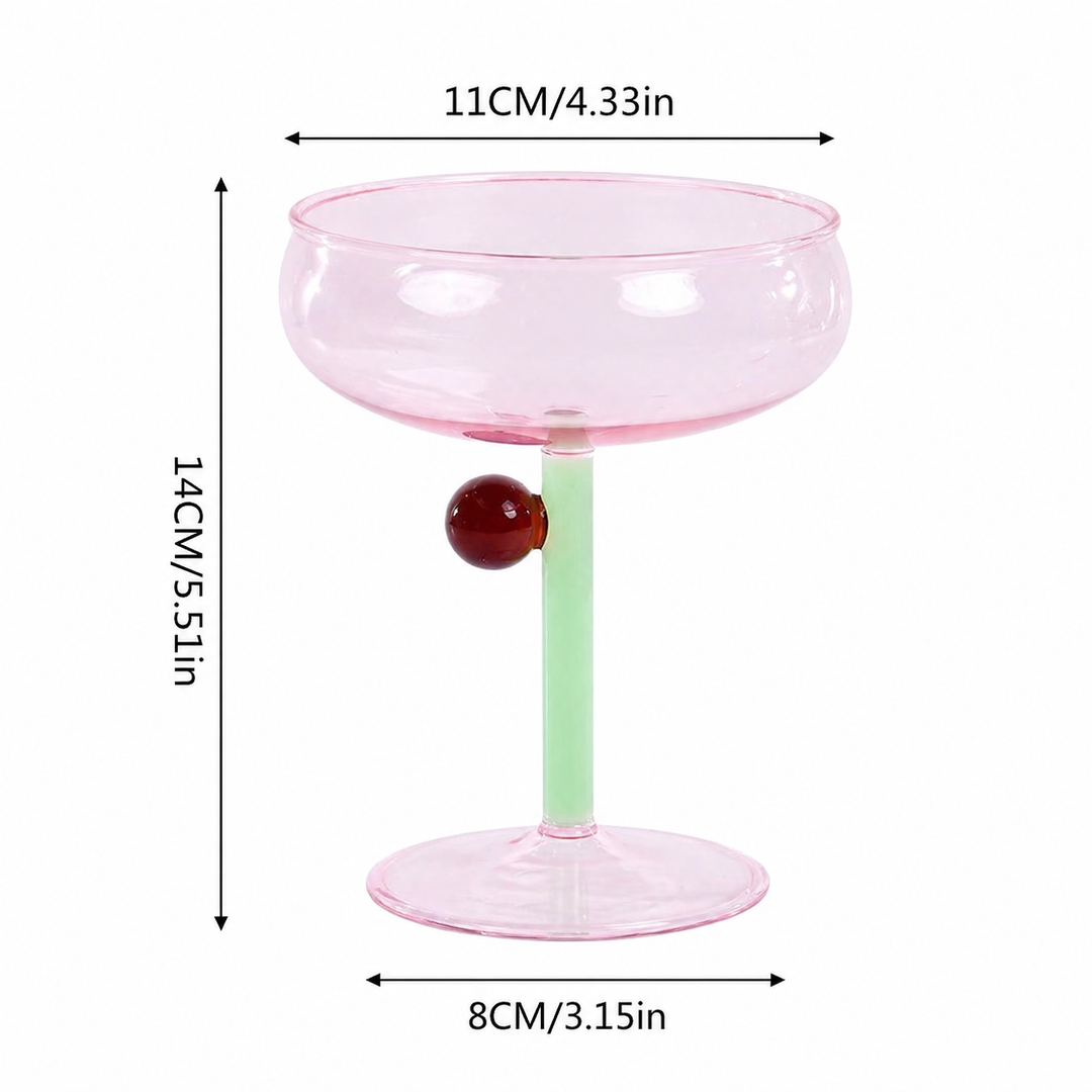 Colorful Glass Coupe Cocktail Glass Nordic Style Cup