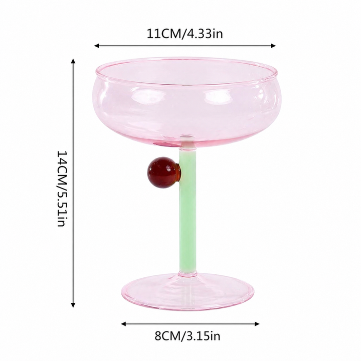 Colorful Glass Coupe Cocktail Glass Nordic Style Cup