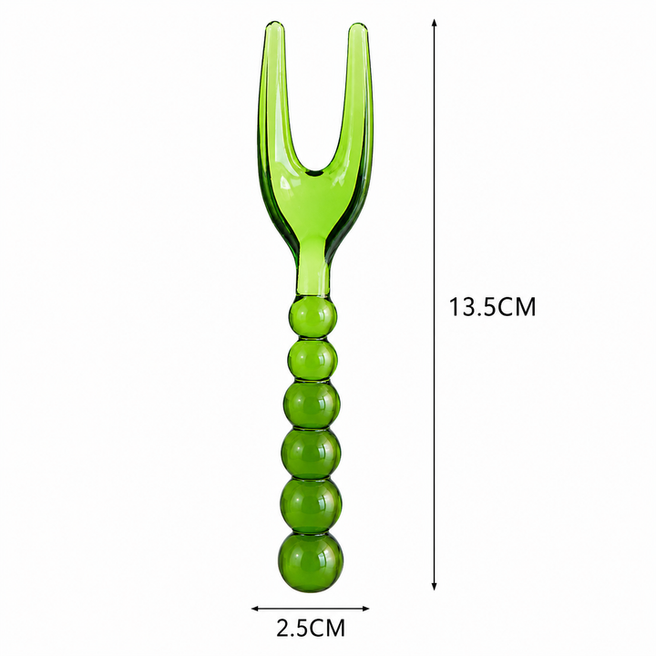 Colorful Glass Dessert Spoon | Dessert Fork