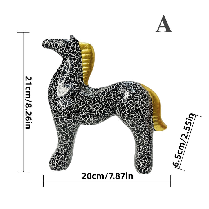 Colorful Abstract Resin Horse Statue | Decor Accent