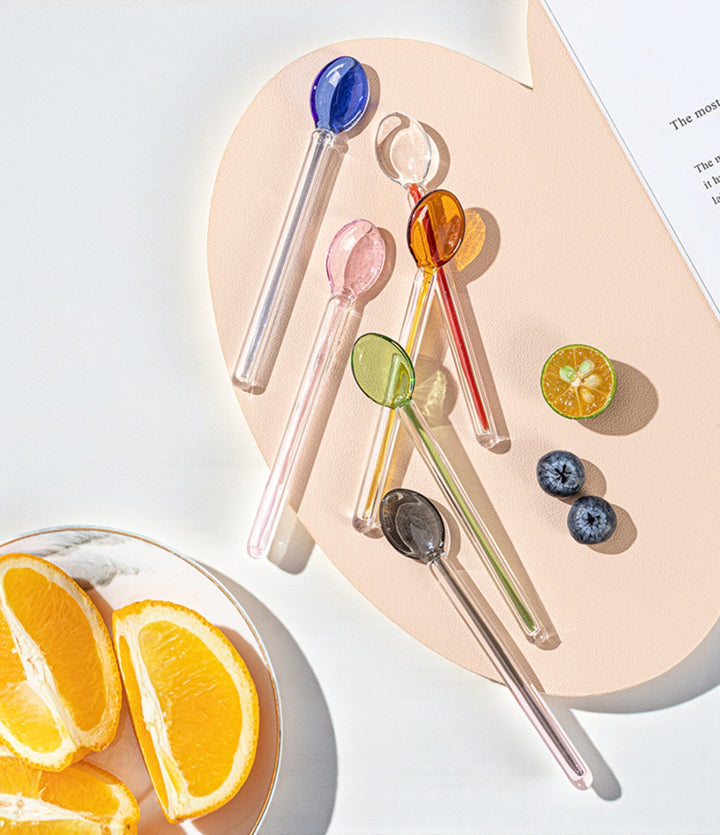 Colorful Candy Glass Spoon | Coffee & Dessert Stirrer