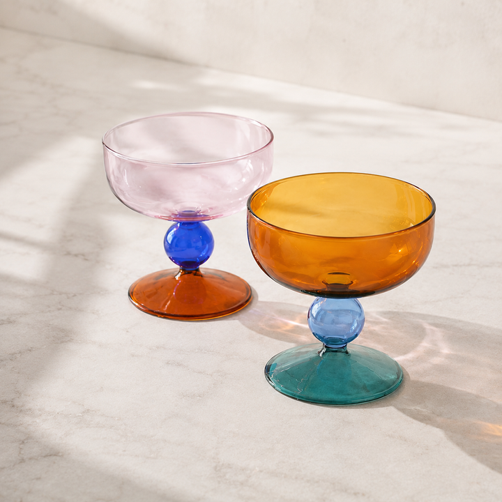 Colorful Nut Fruit Salad Dessert Glass Bowl