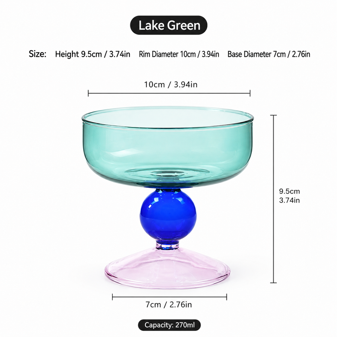 Colorful Nut Fruit Salad Dessert Glass Bowl