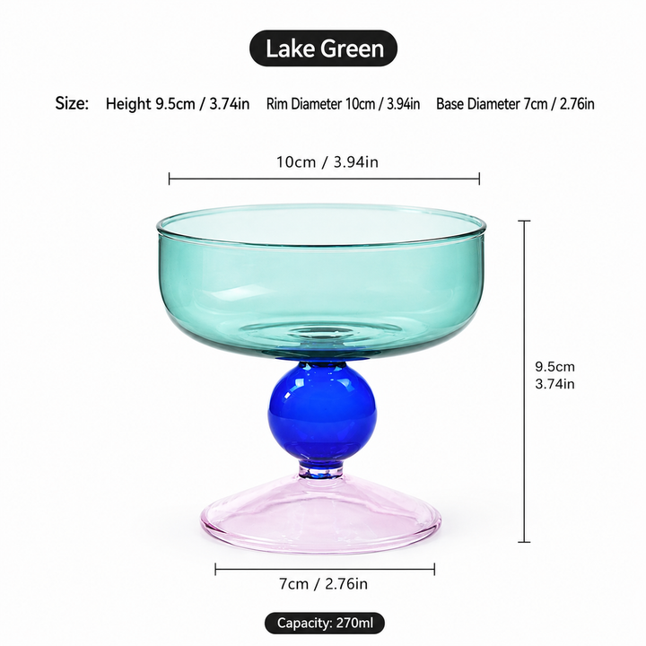 Colorful Nut Fruit Salad Dessert Glass Bowl