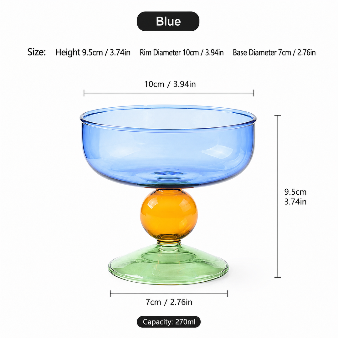 Colorful Nut Fruit Salad Dessert Glass Bowl