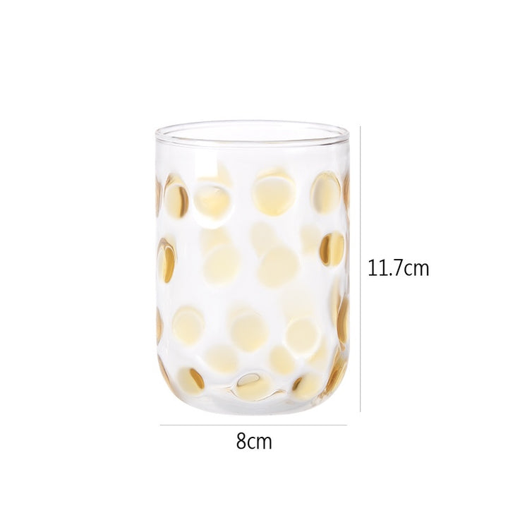 Colorful Polka Dot Glass Cup | Drinking Tumbler