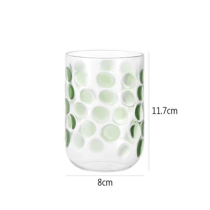 Colorful Polka Dot Glass Cup | Drinking Tumbler