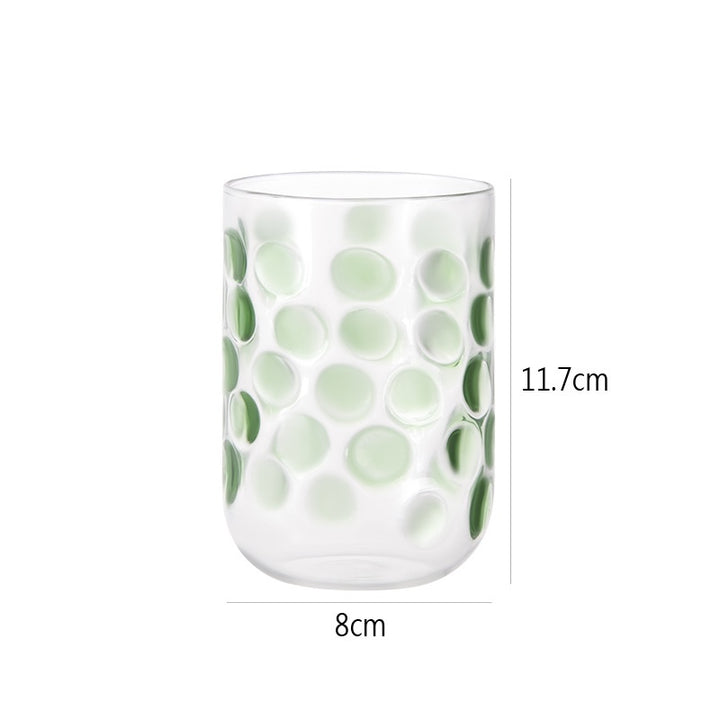 Colorful Polka Dot Glass Cup | Drinking Tumbler