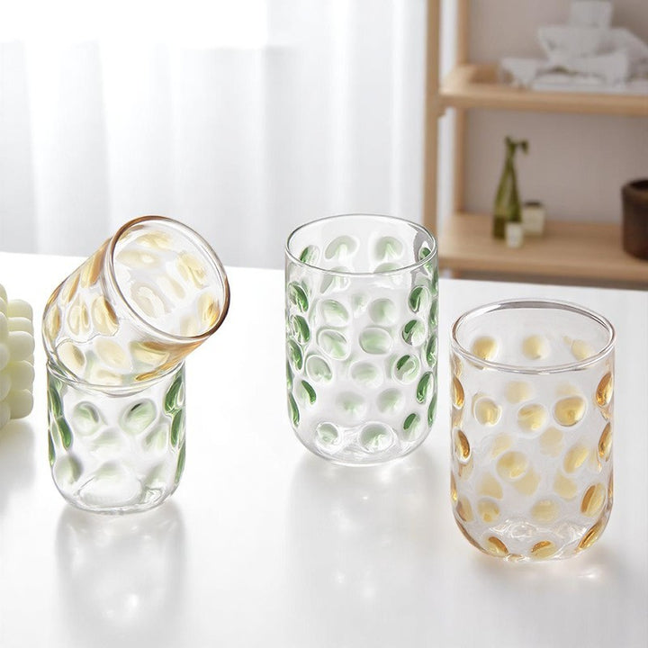 Colorful Polka Dot Glass Cup | Drinking Tumbler