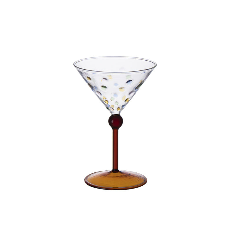 Colorful Polka Dot Wine Glass | Cocktail/Champagne Glass