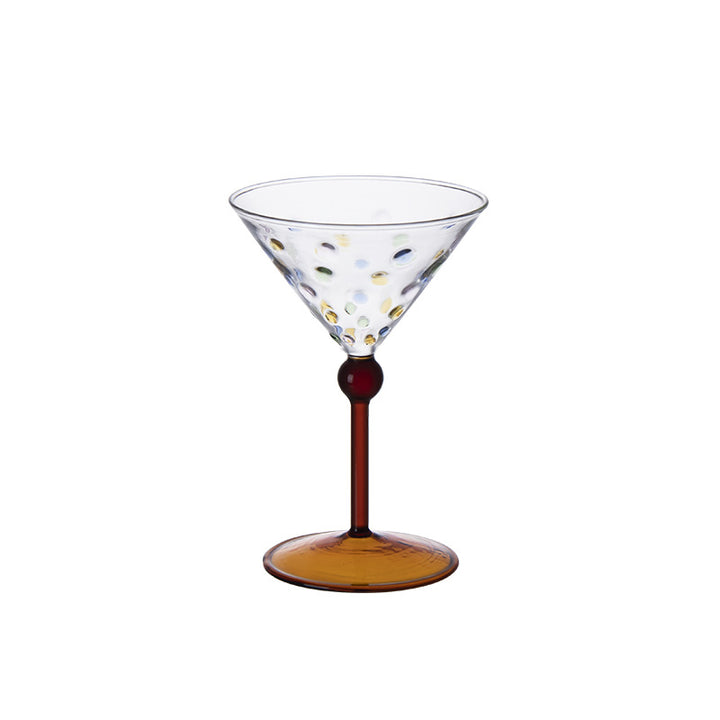 Colorful Polka Dot Wine Glass | Cocktail/Champagne Glass