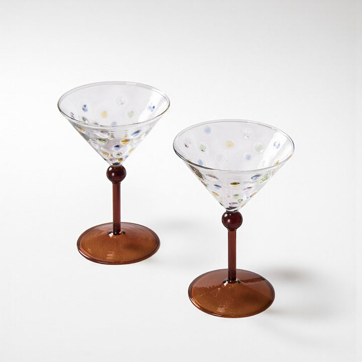 Colorful Polka Dot Wine Glass | Cocktail/Champagne Glass