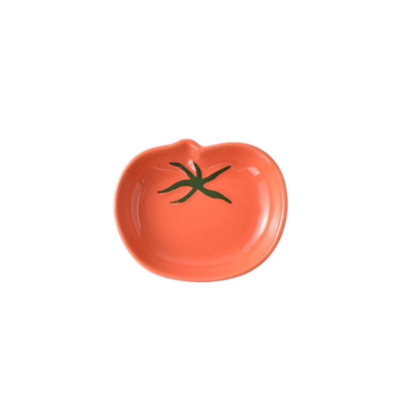 Colorful Tomato-Shaped Ceramic Sauce Dishes