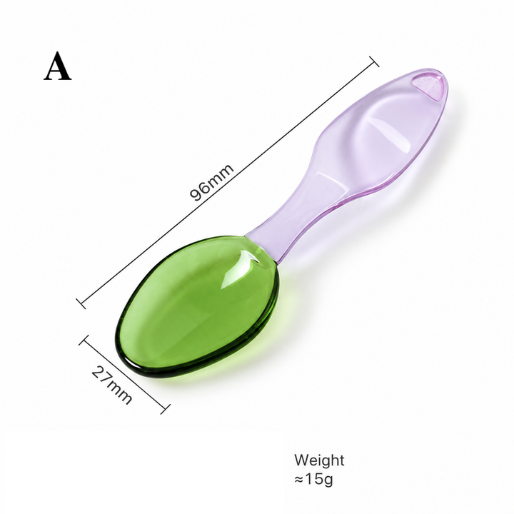 Colourful Glass Dessert Spoon – Two-Tone Coffee Spoon