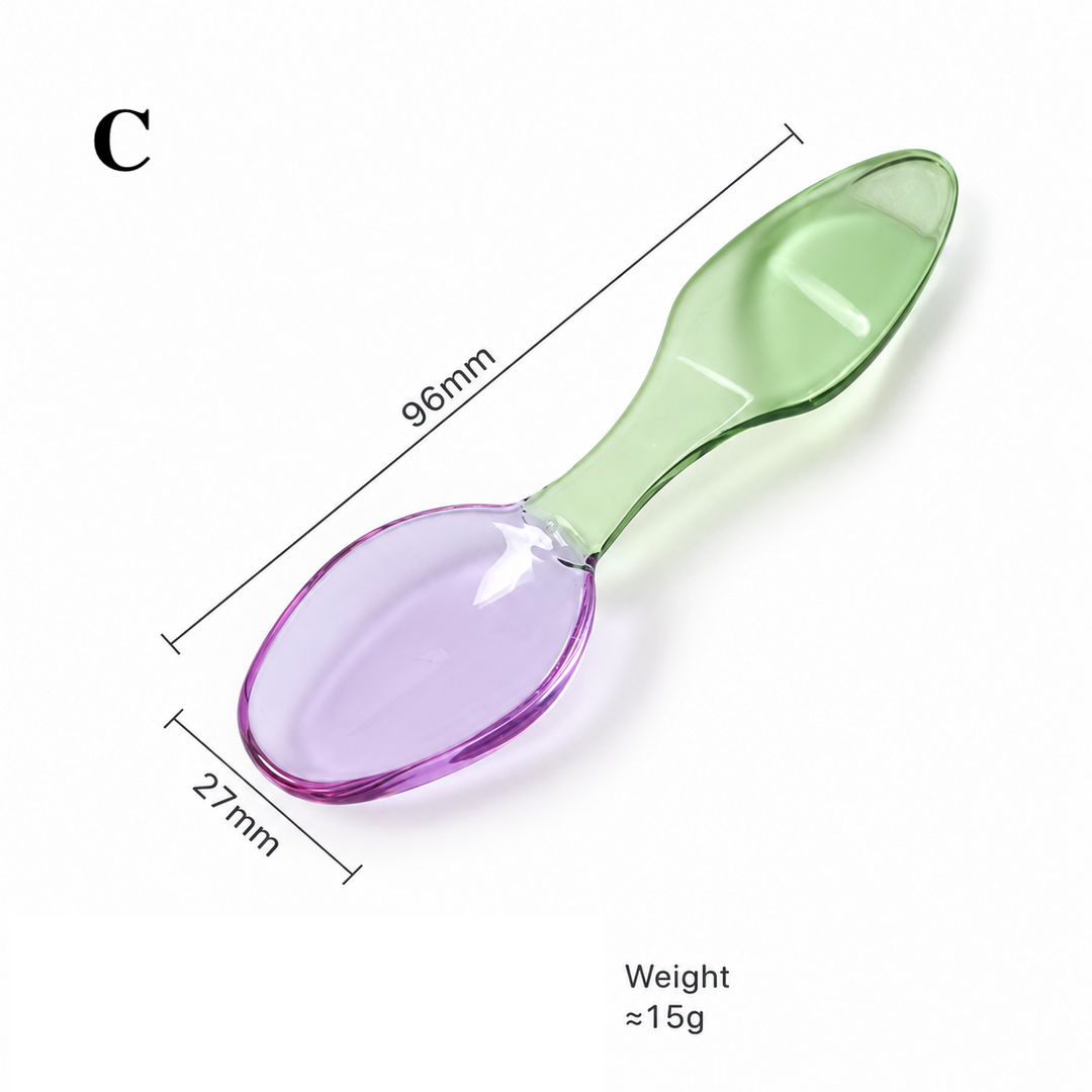 Colourful Glass Dessert Spoon – Two-Tone Coffee Spoon