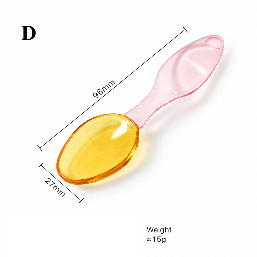 Colourful Glass Dessert Spoon – Two-Tone Coffee Spoon