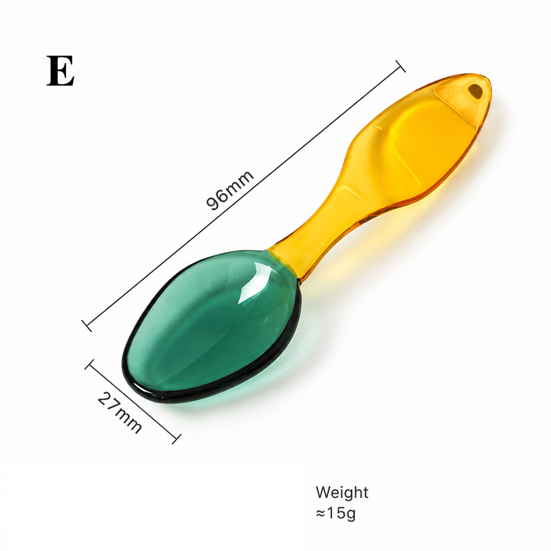 Colourful Glass Dessert Spoon – Two-Tone Coffee Spoon