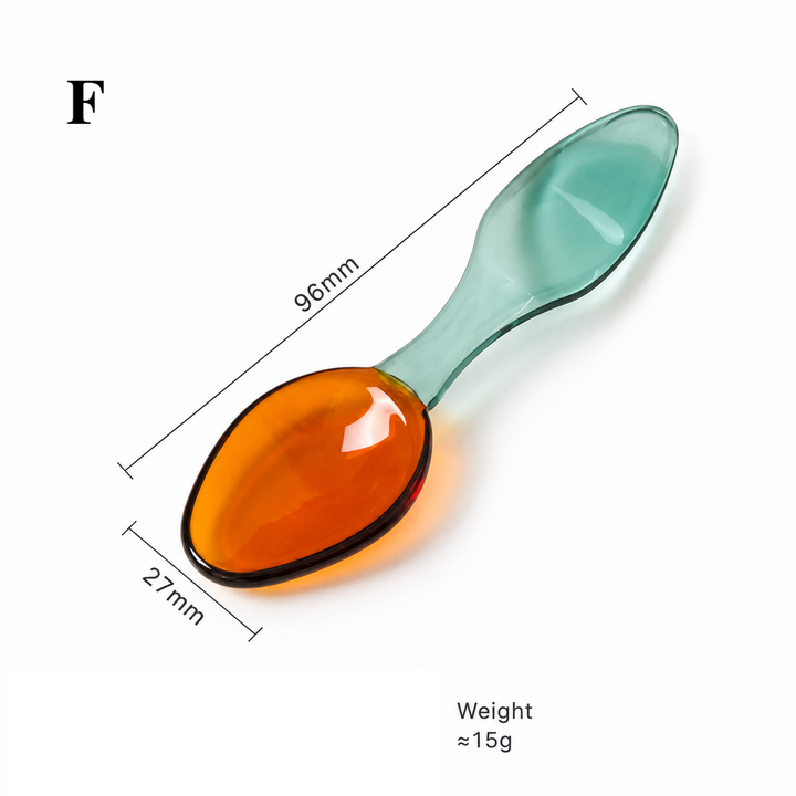 Colourful Glass Dessert Spoon – Two-Tone Coffee Spoon