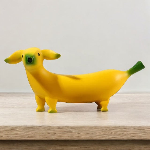 Creative Banana Dachshund Statues Ornaments