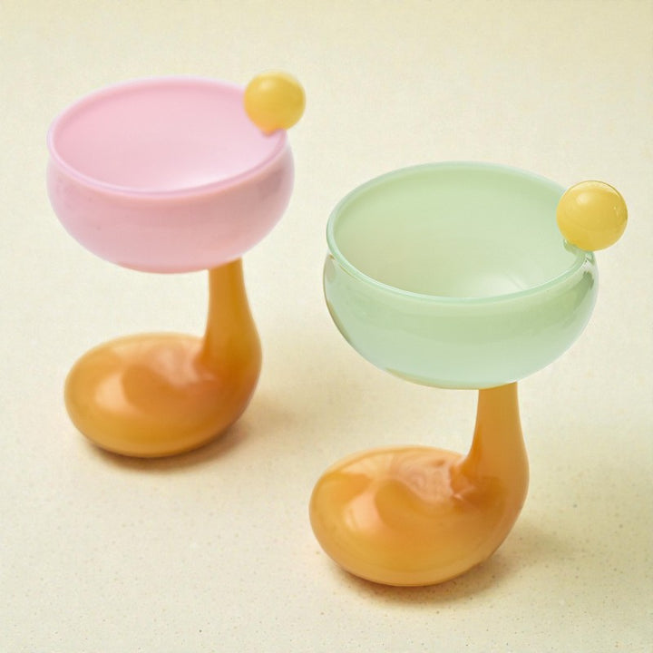 Creative Cocktail & Dessert Glass Cup | Colorful Stemmed Cup