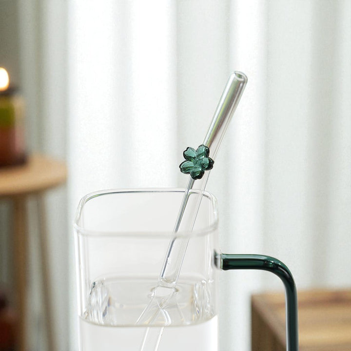 Creative Colored Flower Glass Straw – Reusable Straws