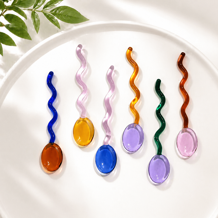 Creative Colored Glass Stirring Spoon