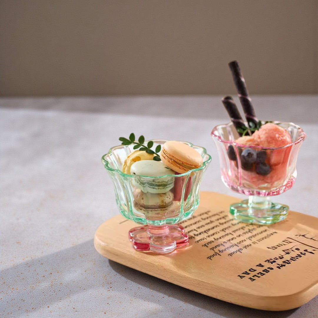 Creative Footed Glass Dessert Cup | Ice Cream, Yogurt Bowl