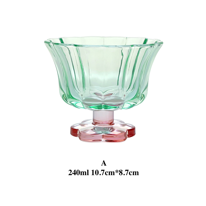 Creative Footed Glass Dessert Cup | Ice Cream, Yogurt Bowl